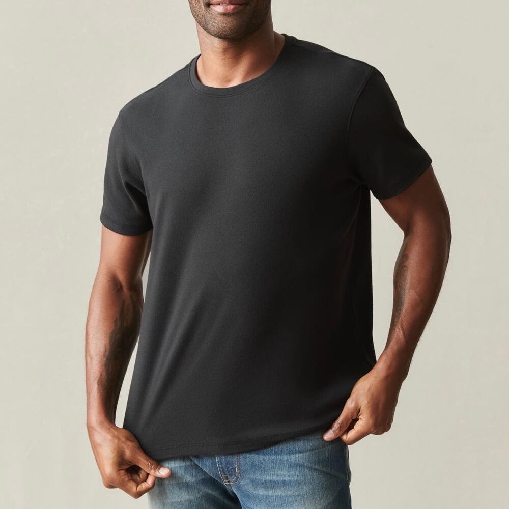 American Giant Men's Brushed Crew Tee Black Solid Size Large NWOT